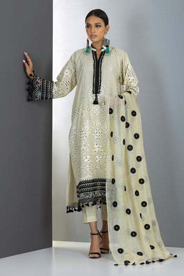 Hs21204 Beige Khaadi Festive Collection 2021